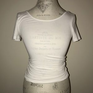NORDSTROM BP WHITE CROPPED T-SHIRT